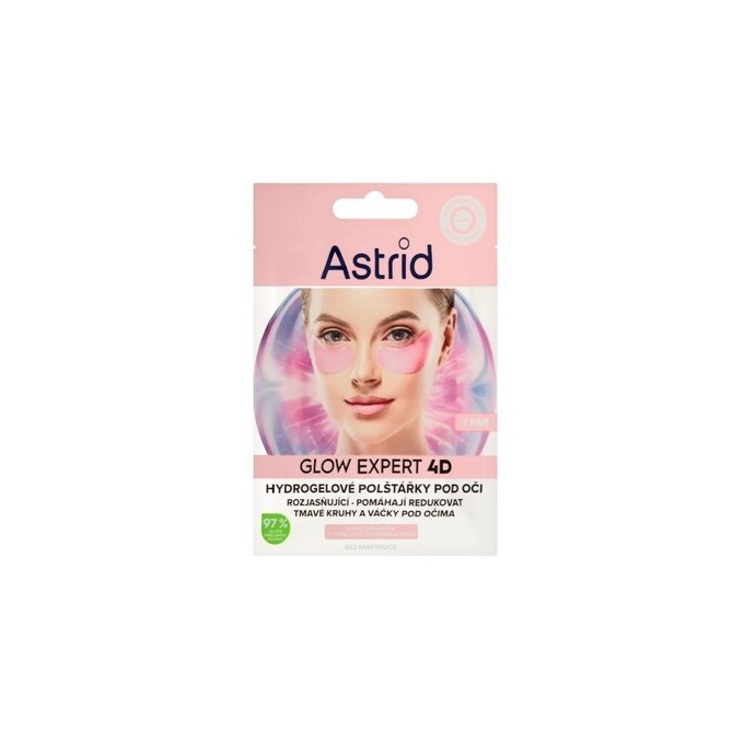 Astrid Glow Expert 4D - Šviesinančios hidrogelio pagalvėlės po akimis su niacinamidu