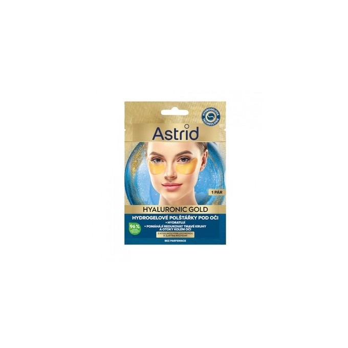 Astrid Hyaluronic Gold - Hidrogelio pagalvėlės po akimis su proteinais ir keramidais