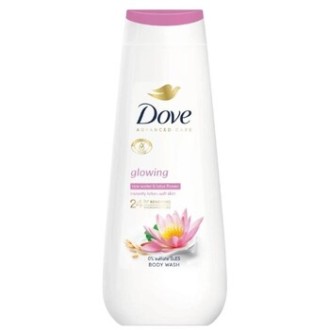 Dove Glowing Advanced Care Shower Gel - dušo želė su ryžių vandeniu ir lotoso kvapu, 400 ml