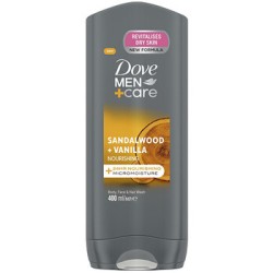 Dove Men+Care Sandalwood & Vanilla Body, Face & Hair Wash - Nourishing shower gel 400 ml