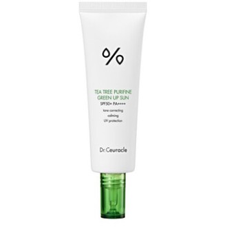 Dr.Ceuracle Tea Tree Purifine Green Up Sun SPF 50 - Tonuotas odos kremas įdegiui, 50 ml