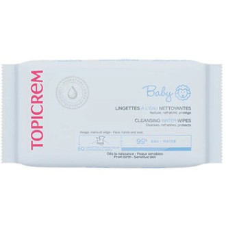 Topicrem Baby Cleansing Water Wipes - drėgnos servetėlės ​​vaikams, 60 vnt.