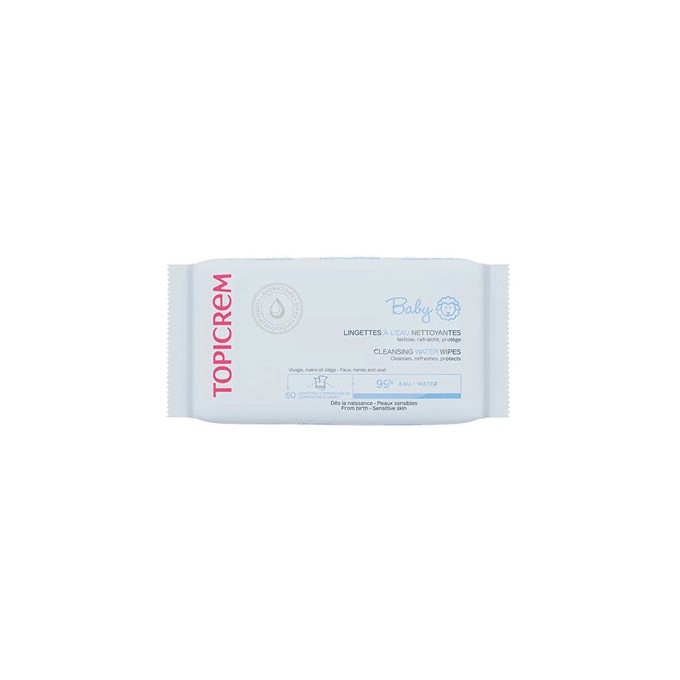Topicrem Baby Cleansing Water Wipes - drėgnos servetėlės ​​vaikams, 60 vnt.