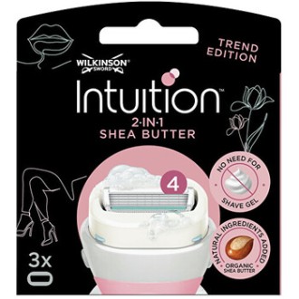 Wilkinson Sword Intuition 2 in 1 Shea Butter - skustuvo galvutės, 3 vnt.