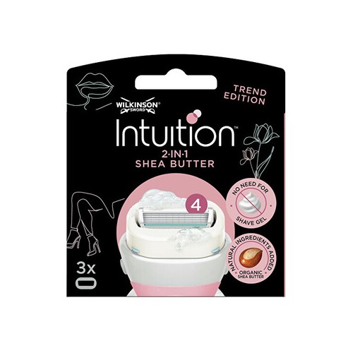 Wilkinson Sword Intuition 2 in 1 Shea Butter - skustuvo galvutės, 3 vnt.