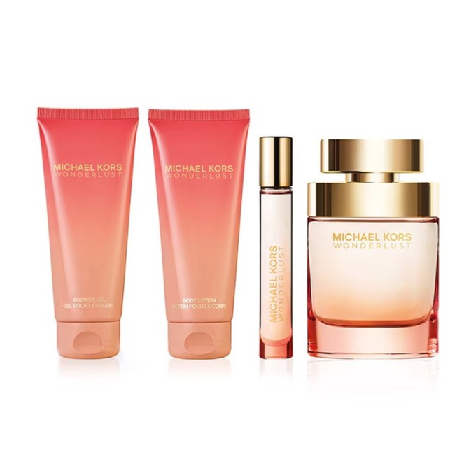 Michael Kors Wonderlust dovanų rinkinys – EDP 100 ml, EDP 10 ml, dušo želė 100 ml ir kūno losjonas