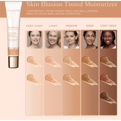 Clarins Skin Illusion Tinted Moisturizer SPF25 - Tonuotas drėkinamasis kremas, 40 ml - 02
