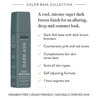 Minetan Dark Ash Self-Tan Foam - savaiminio įdegio putos tamsiai rudam atspalviui, 200 ml 2