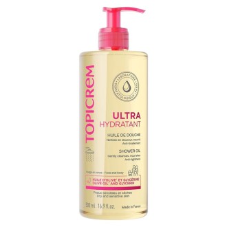 Topicrem Ultra-Hydratant Shower Oil - itin drėkinantis dušo aliejus, 500 ml