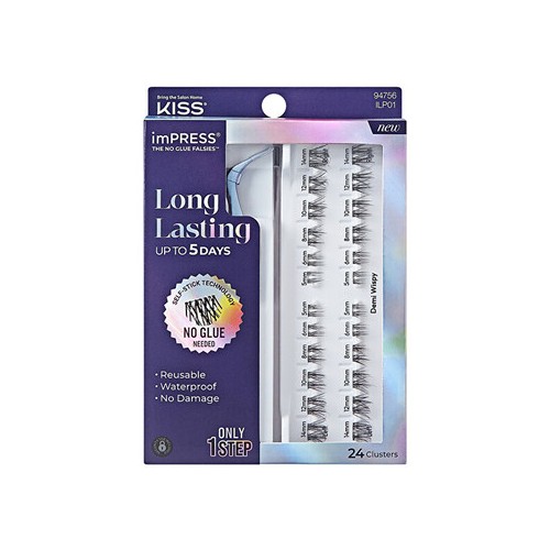 Kiss My Face imPRESS Press on LongLasting 01 - Dirbtinės blakstienos