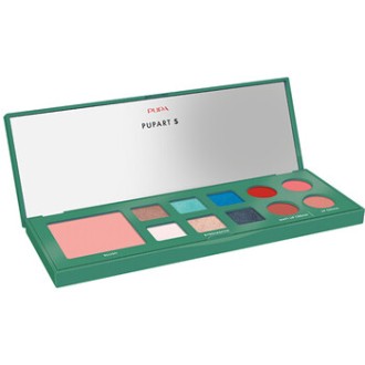 Pupa Pupart Small Green Palette - Makiažo paletė veidui, akims ir lūpoms 11.4 g