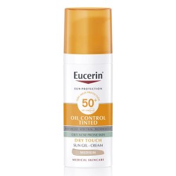 Eucerin Sun Oil Control Tinted Sun Gel-Cream SPF 50+ - tonuotas kremas nuo saulės, 50 ml - Medium