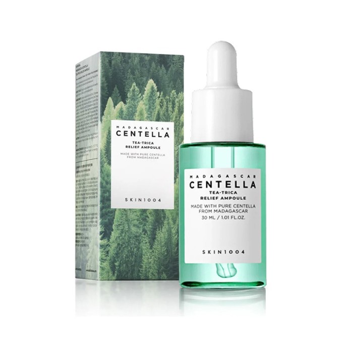 SKIN1004 Madagascar Centella Tea-Trica Relief Ampoule - veido serumas probleminei, aknės paveiktai