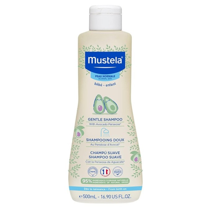 Mustela Gentle Shampoo - švelnus šampūnas su natūraliu avokadu, 500 ml