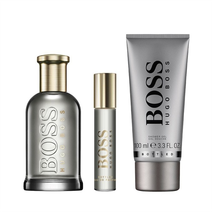 Hugo Boss Bottled EDP Dovanų rinkinys vyrams - EDP 100 ml, mini EDP 10 ml ir dušo želė 100 ml