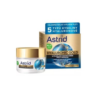 Astrid Hyaluronic Gold Cream - Papildantis naktinis kremas nuo raukšlių su baltymais, 50 ml