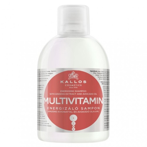 Kallos Multivitamin Shampoo with Ginseng Extract and Avocado Oil 1000 ml