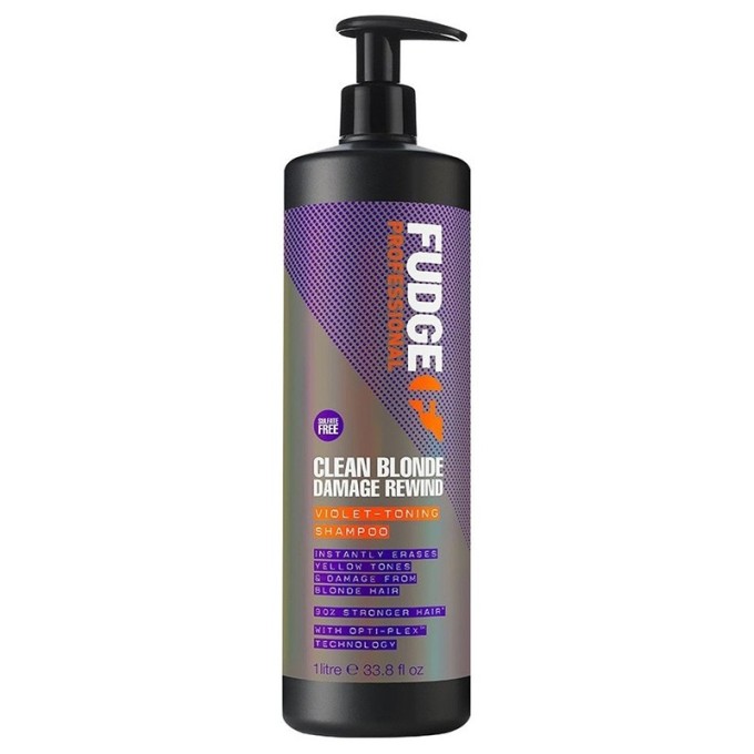 Fudge Clean Blonde Damage Rewind Violet Toning Shampoo - Purple toning shampoo for blonde and