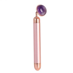 Palsar 7 Jade Roller Massager Electric Pink Handle and Amethyst Jade