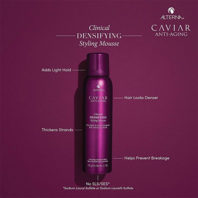 Alterna Caviar Anti-Aging Clinical Densifying Styling Mousse - Lightweight mousse for fine or