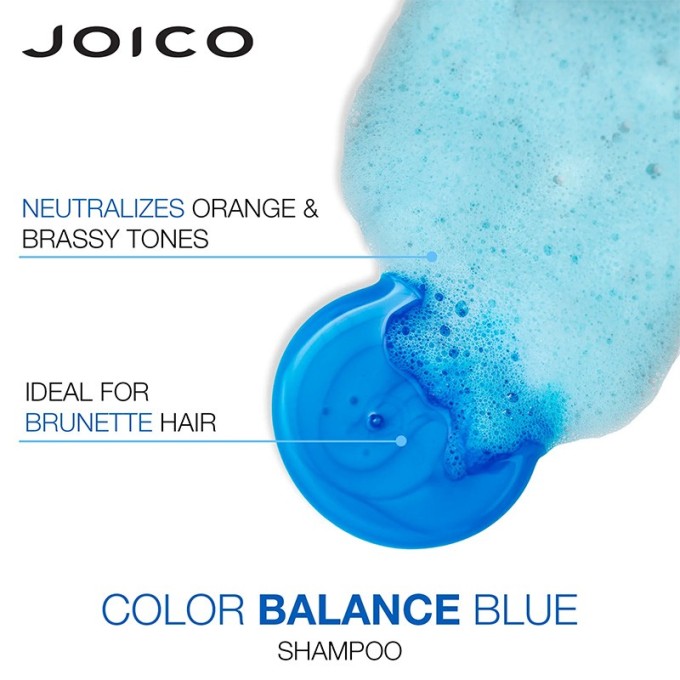Joico Color Balance Blue Shampoo - varinius ir oranžinius tonus neutralizuojantis švelnaus poveikio