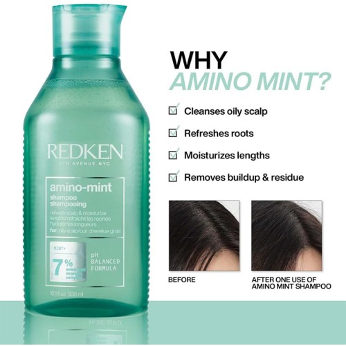 Redken Amino Mint Shampoo - šampūnas, 1000 ml
