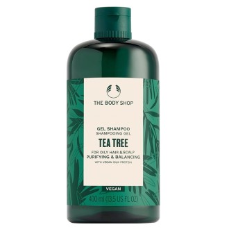 The Body Shop Tea Tree Gel Shampoo - valomasis ir balansuojantis šampūnas riebiems plaukams, 400 ml