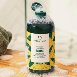 The Body Shop Banana Truly Nourishing Shampoo - glotninamasis ir blizgesio suteikiantis šampūnas