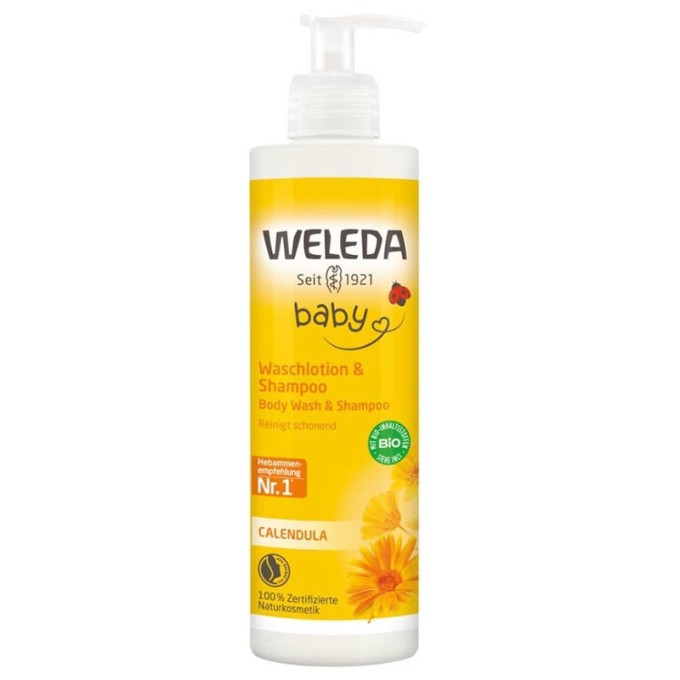 Weleda Body Wash & Shampoo - švelnus, natūralus 2-in-1 prausiklis ir šampūnas, sukurtas kūdikiams