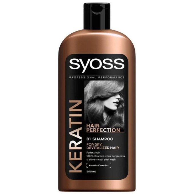 Syoss Keratin Shampoo for faint and easily crushing hair - šampūnas silpniems, ploniems ir