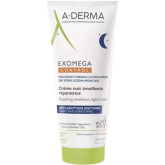 A-Derma Exomega Control Emollient Night Cream - Naktinis minkštinamasis kremas, 400 ml