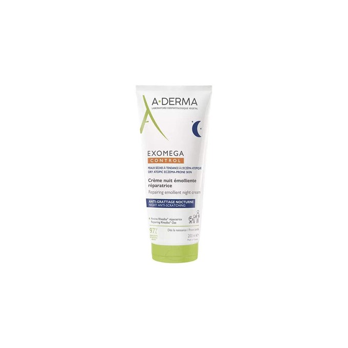 A-Derma Exomega Control Emollient Night Cream - Naktinis minkštinamasis kremas, 400 ml
