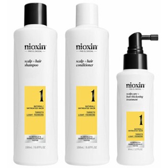 Nioxin System 1 Set - plaukų priežiūros rinkinys ploniems plaukams