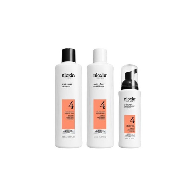 Nioxin System 4 Scalp Care Set - priežiūros rinkinys ploniems dažytiems plaukams