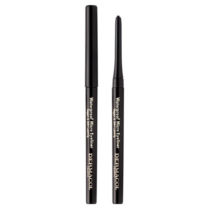Dermacol Waterproof Micro Eyeliner - automatinis akių kontūro pieštukas, 0,3 g - 01 juoda
