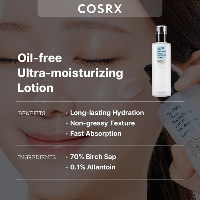 COSRX Oil Free Ultra Moisturizing Lotion - drėkinamasis losjonas, 100 ml