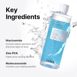 COSRX Niacinamide Micellar Cleansing Water - kasdienis švelnus veido prausiklis, 400 ml