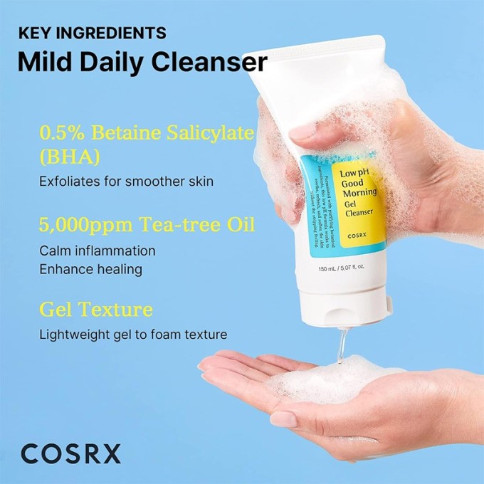 COSRX Low PH Good Morning Gel Cleanser - gelinis veido prausiklis, 150 ml