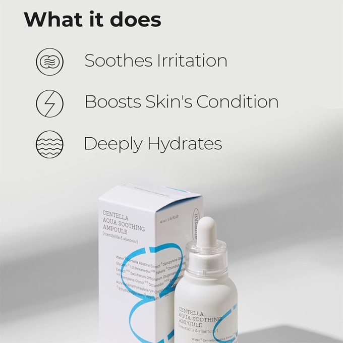 COSRX Hydrium Centella Aqua Soothing Ampoule - raminamasis kasdienis odos serumas, 40 ml