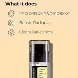 COSRX Advanced Snail Radiance Dual Essence - odos emulsija su sraigių sekretu, 80 ml