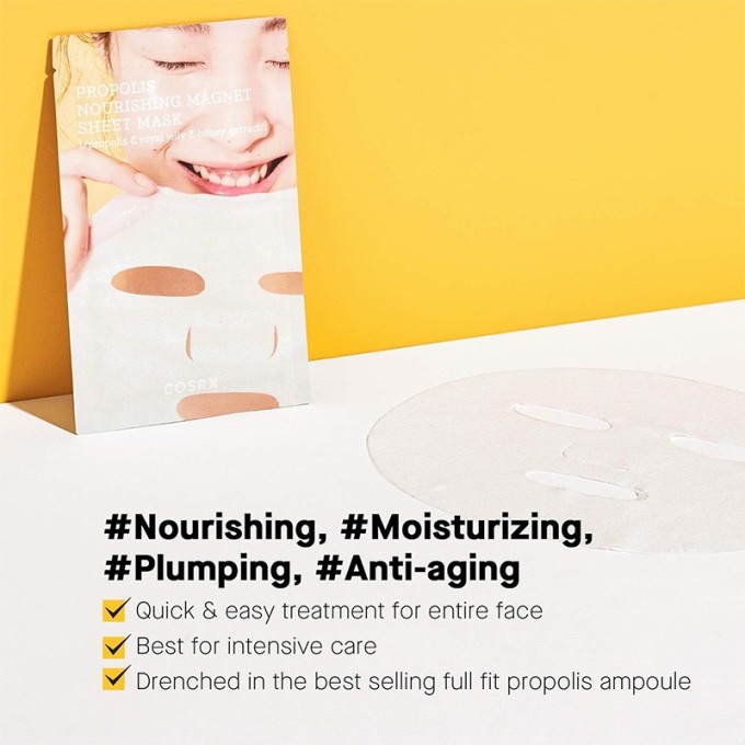 COSRX Full Fit Propolis Nourishing Magnet Sheet Mask - maitinamoji magnetinė lakštinė veido kaukė