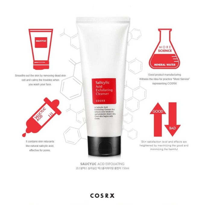 COSRX Salicylic Acid Daily Gentle Cleanser - švelnus valiklis su salicilio rūgštimi, 50 ml