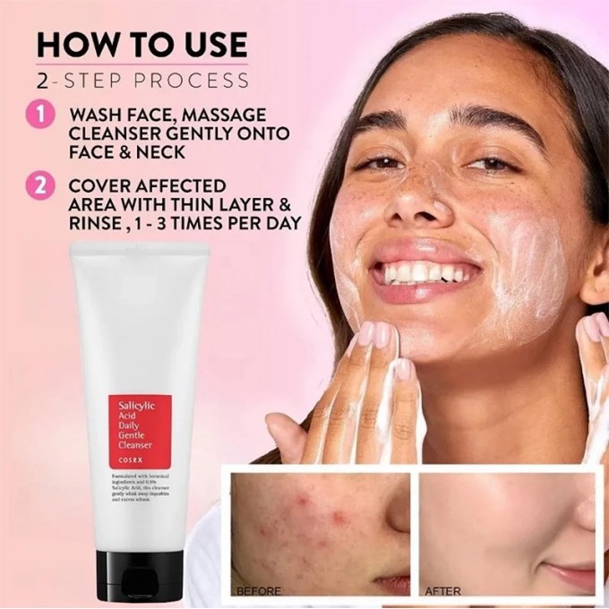 COSRX Salicylic Acid Daily Gentle Cleanser - švelnus valiklis su salicilio rūgštimi, 50 ml