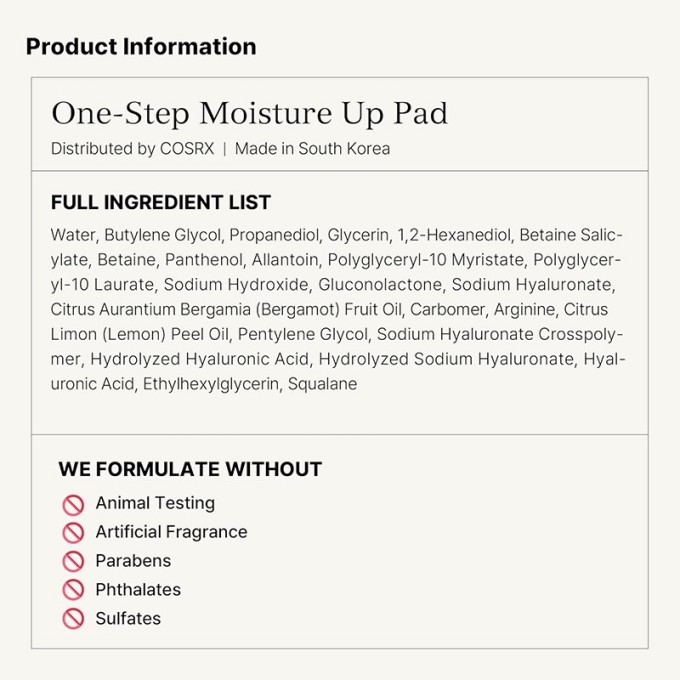 COSRX Moisture Up Pad - drėkinamosios ir šveičiamosios pagalvėlės, 70 vnt.