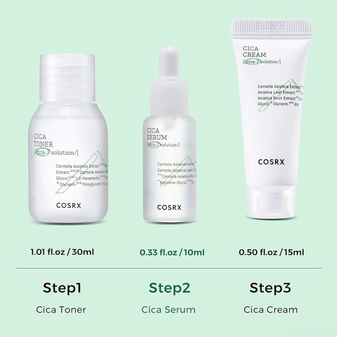 COSRX Pure Fit Cica-7 Kit - odos priežiūros rinkinys, 55 ml