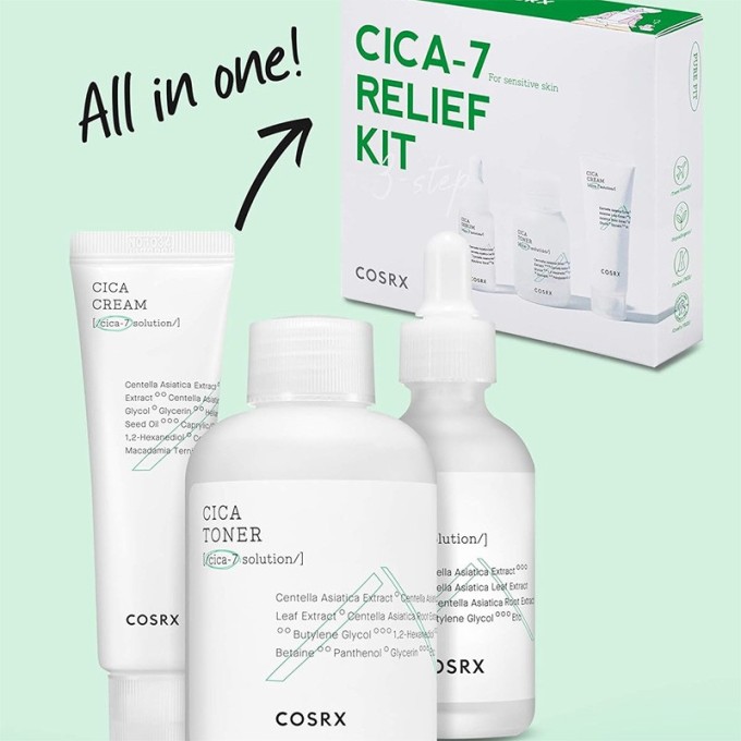 COSRX Pure Fit Cica-7 Kit - odos priežiūros rinkinys, 55 ml