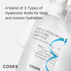 COSRX Hydrium Triple Hyaluronic Moisture Ampoule - giliai drėkinantis odos serumas, 40 ml