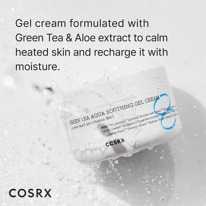 COSRX Hydrium Green Tea Aqua Soothing Gel Cream - raminamasis gelinis kremas, 50 ml
