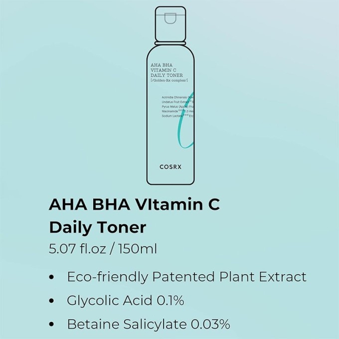 COSRX AHA BHA Vitamin C Daily Toner - kasdienis tonikas su AHA ir BHA rūgštimis bei vitaminu C, 150