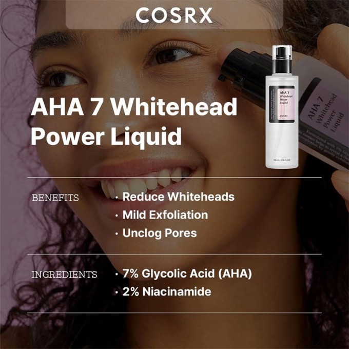 COSRX AHA 7 Whitehead Power Liquid - šveičiamasis tonikas veidui ir kūnui, 100 ml